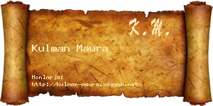 Kulman Maura névjegykártya